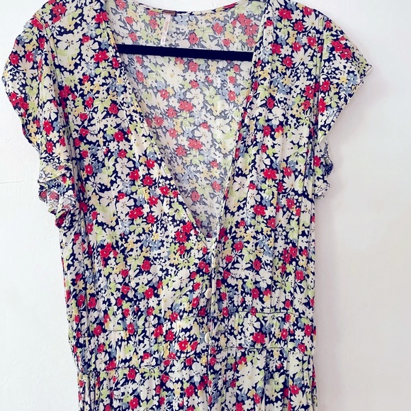 NEW Free People | Ruffle Your Feathers Jumpsuit | Navy Floral | Size Small - Picture 8 of 8
